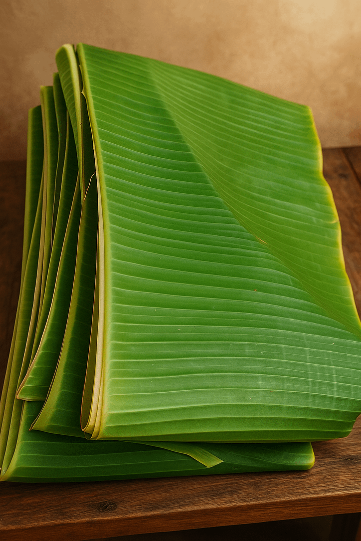 Fresh banana leaves